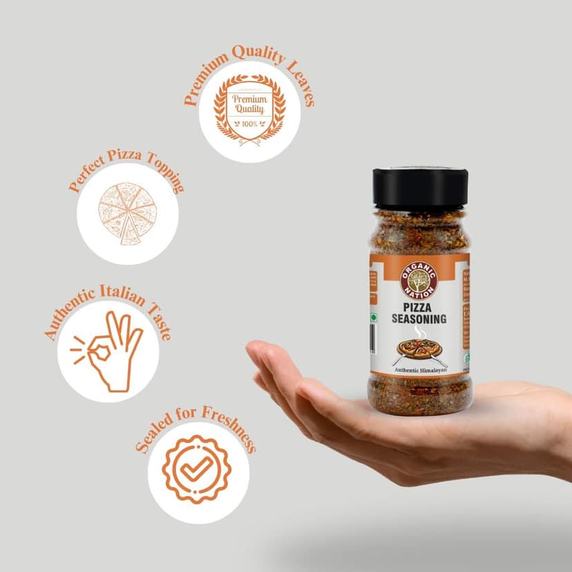 Organic Nation Pizza Seasoning 80g (Pack of 2) | Authentic Italian Herb Blend | Natural & Aromatic | Perfect for Pizza, Pasta, Garlic Bread view 6