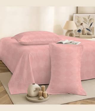 Apala Peach Microfiber 1 Double King Bedsheet with 2 Pillow Covers ( 254 cm x 228 cm )