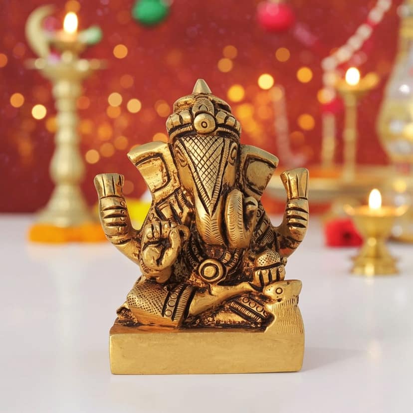 Brass Showpiece Ganesh Ji God Idol Statue (BSMAS1610 E)