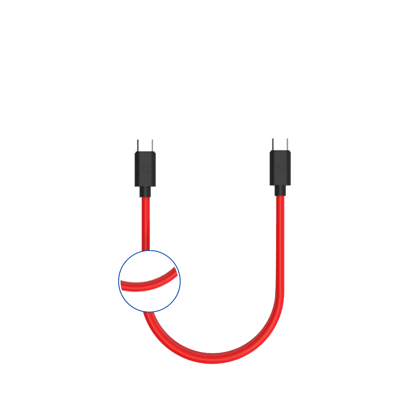 Twance TC23R PVC - Type C to Type C fast Charging & data transfer Cable, 0.25 Meter, Red color view 2