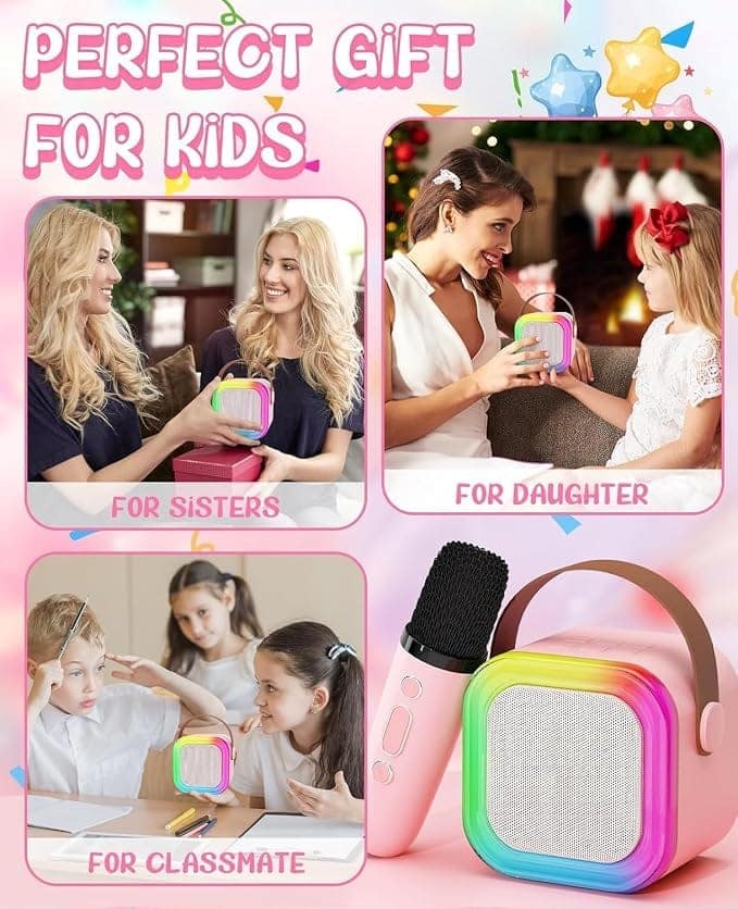 Portable Karaoke Speaker with Wireless Microphone and 5 Voice Changing Effects view 3