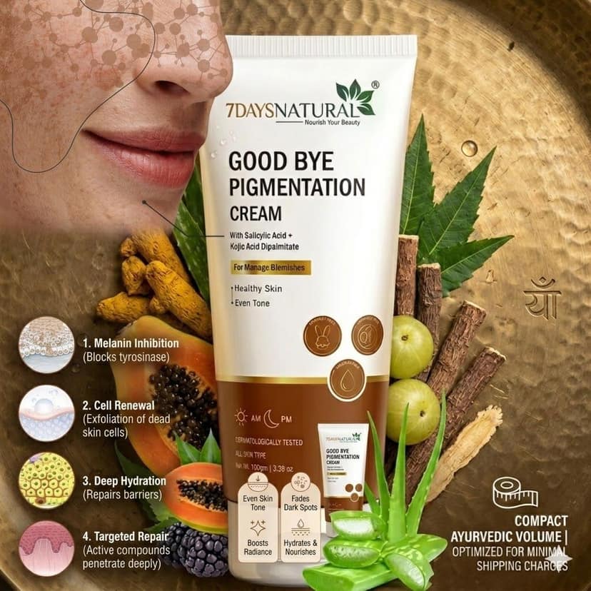 Pigmentation Correction Cream for Dark Spots & Melasma | Kojic Acid Dipalmitate + Salicylic Acid Face Cream | Hyperpigmentation, Acne Marks & Uneven Skin Tone Corrector | Dark Spots Removal Cream for Women & Men | 100g Pack of 1