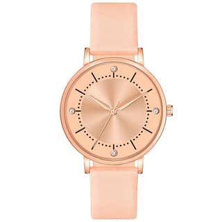 Loretta MT-512 Peach Leather Belt Slim Dial Women & Girls Watch