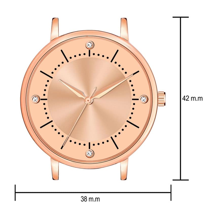 Loretta MT-512 Peach Leather Belt Slim Dial Women & Girls Watch view 3
