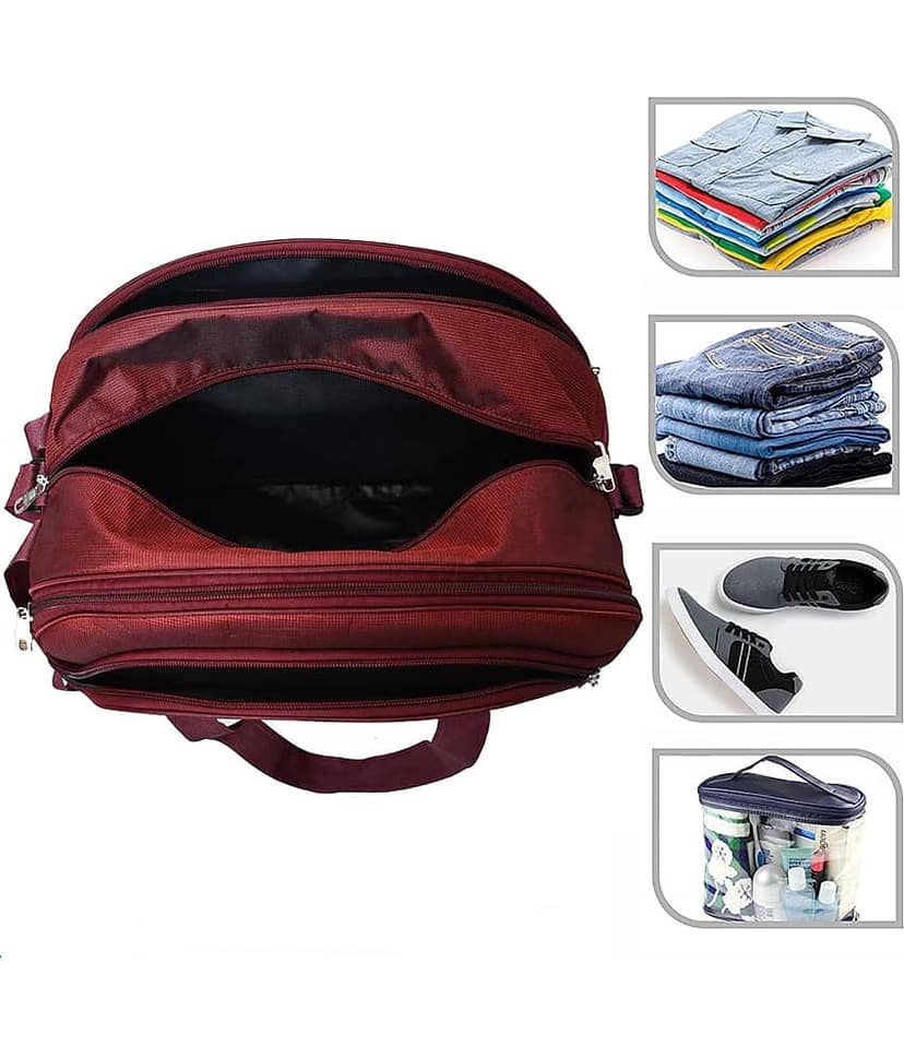 FEDRA - 40 Ltrs Red Polyester Duffle Bag view 2
