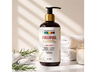 Organix Mantra FolliFuel Hair Growth 2-in-1 Shampoo + Conditioner with Anageline 0.5%, Hairgenyl 0.5% & Redensyl 0.5%, Rosemary, Hibiscus, Curry Leaves, Promotes Hair Growth & Reduces Hair Breakage - 300ML