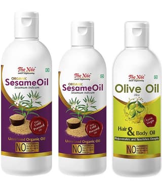 The Nile Sesame Oil 150 ML + Sesame Oil 100 ML + Olive Oil 100 ML 350 mL Pack of 3