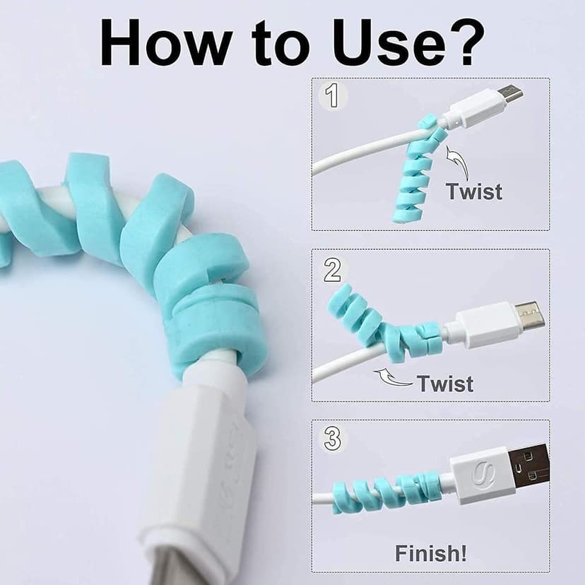 Spiral Charger Spring Cable Protector Data Cable Saver (Pack of 4) view 10