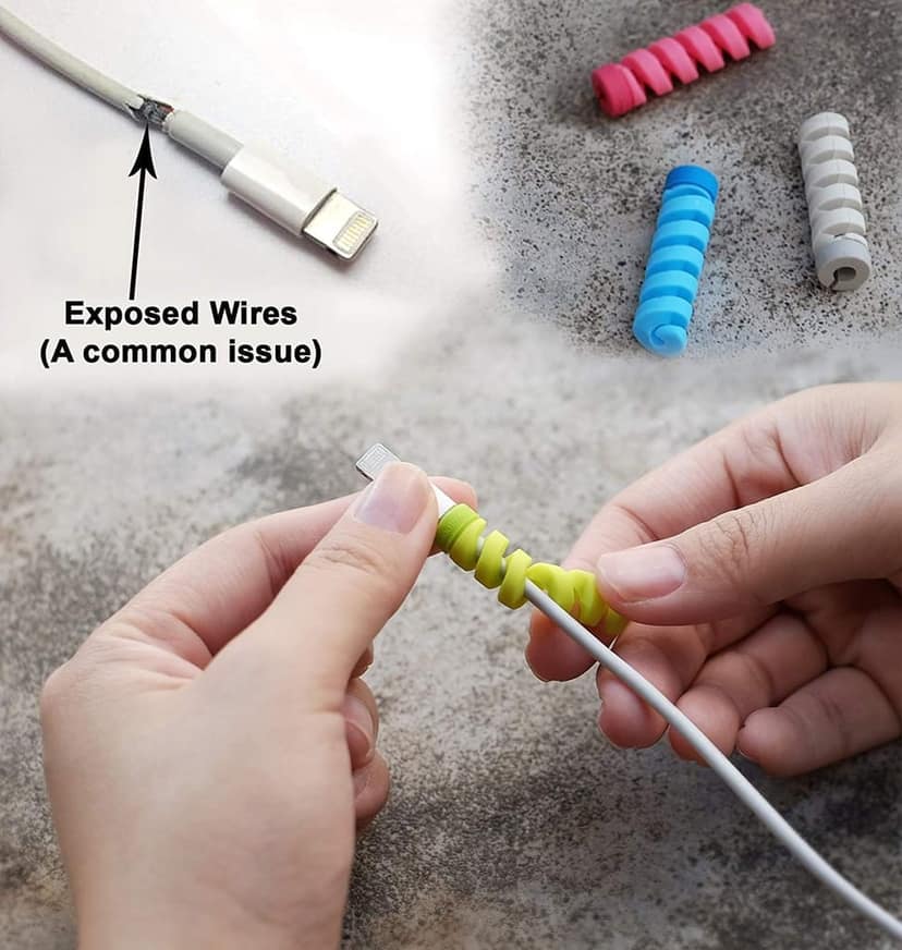 Spiral Charger Spring Cable Protector Data Cable Saver (Pack of 4) view 3