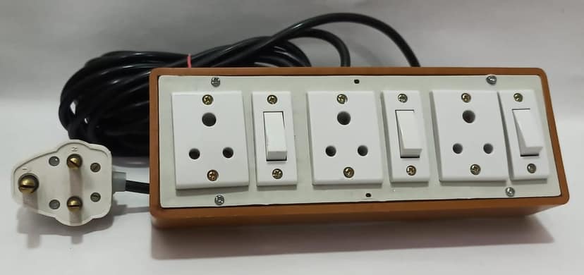 6A 3 Sockets (3 Pin Socket) & 3 Switch Extension Box with 16A Plug & 3m Wire view 4