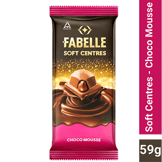 Fabelle Soft Center Chocolate Mousse Center Filled Chocolate Bar, 59 gm
