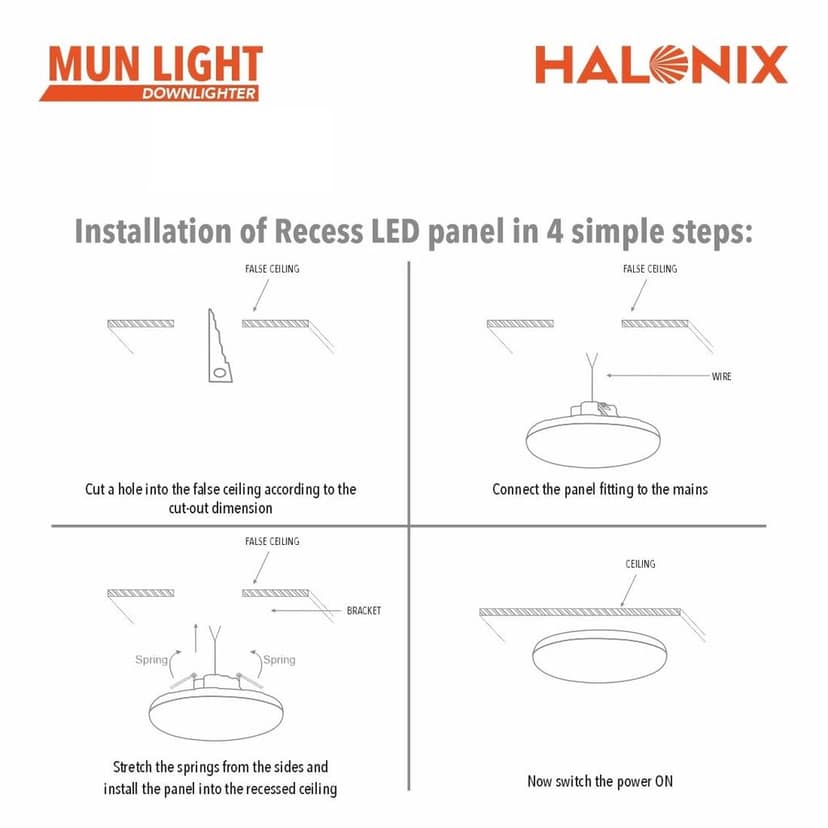 15W Mun Light 6500K Cool White Round Panel led downlighter | Pack of 2 | Cut Out: 2 inch | LED Ceiling Light for Home and Hall view 3