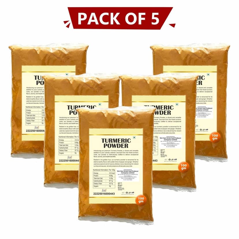 Turmeric Powder 100 gm Pack of 5 By Shri Hari Krishi Fed Producer Company view 2