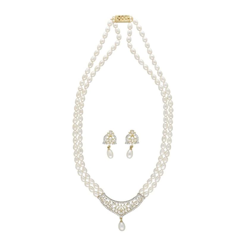 Mauktika Pearl Necklace Set view 3