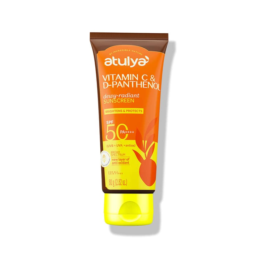 Atulya Vitamin C & D-Panthenol Sunscreen | SPF 50 PA++++ | Dewy-radiant - 80g view 2