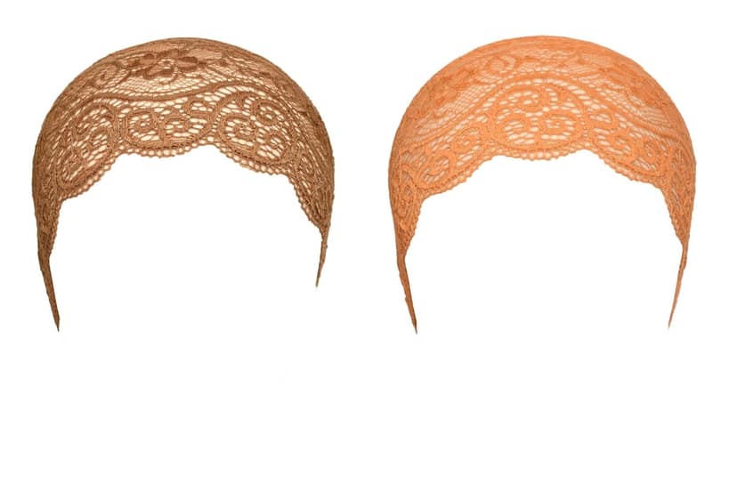 Girls and Womens Hijab Cap Hijab Headband, Under Hijab Scarf Tawny and Orange Naqab Head Scarf (2 pcs)