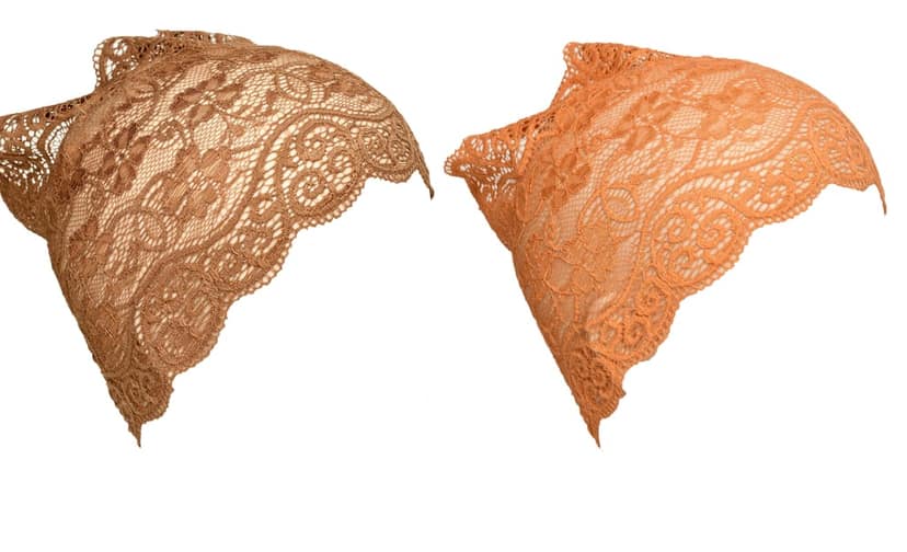 Girls and Womens Hijab Cap Hijab Headband, Under Hijab Scarf Tawny and Orange Naqab Head Scarf (2 pcs) view 2