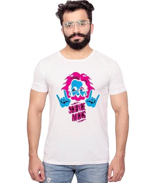 Nityanand Enterprises White Cotton Blend T-Shirt