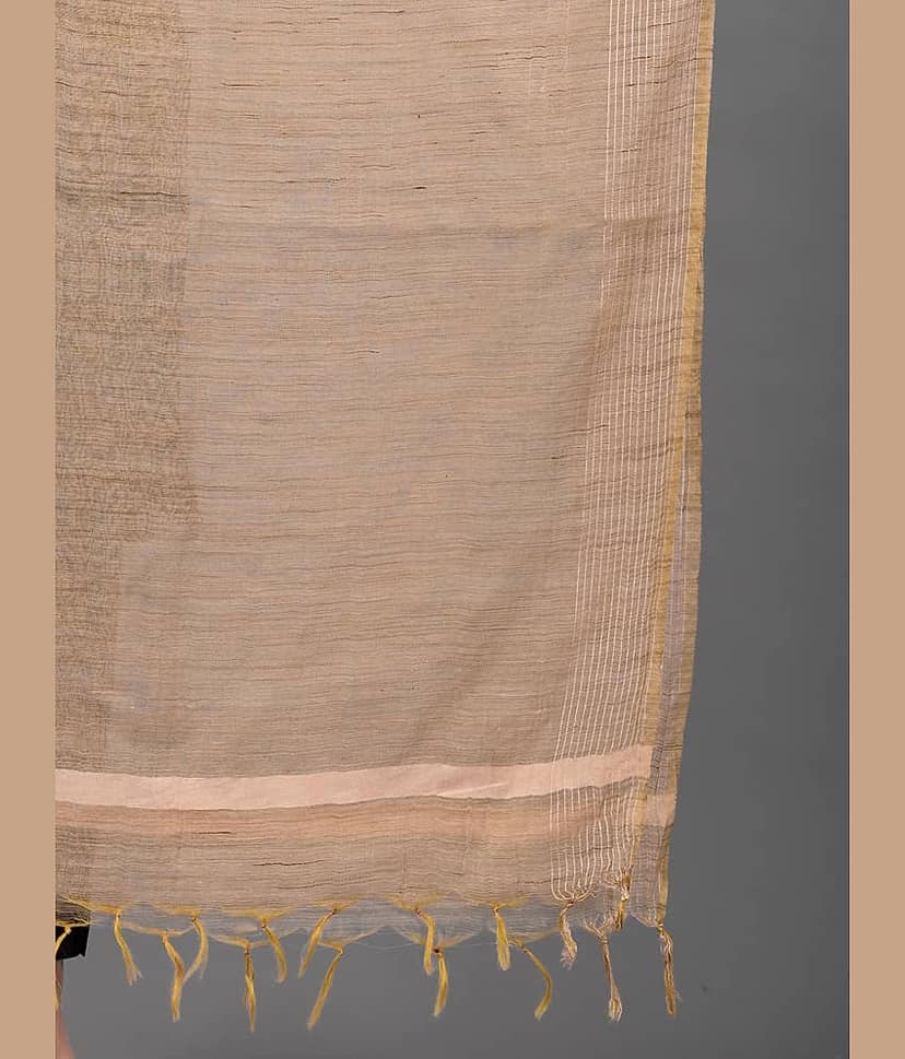 Apratim Beige Cotton Women's Dupatta - ( Pack of 1 ) view 2