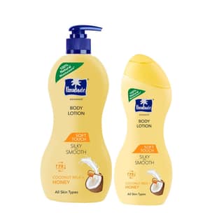 Parachute Advansed Soft Touch Body Lotion for Women & Men, All Skin types, 400ml + 250ml | Pure Coconut Milk & Honey, 100% Natural, 72h Moisturisation Parachute Advansed Soft Touch Body Lotion for Women & Men, All Skin types, 400ml + 250ml | Pure Coconut