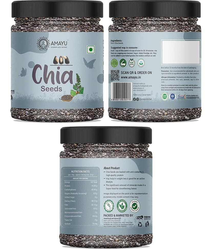 AMAYU Chia Seeds ( Pack of 2 ) view 2