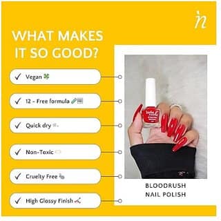 Nail Polish 12-Free Formula Quick Dry Long-Lasting Chip Resistant High Glossy Shine Vegan Made in India Nail Paint For Women 5ml (Scarlet Skies Pack of 4) view 2
