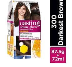 Loreal Paris Casting Creme Gloss Hair Colour, 87.5 g + 72 ml 300 Darkest Brown