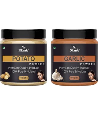 Oilanic 100% Pure Potato Powder & Garlic Powder For Skin Hair Mask 200 g Pack of 2
