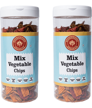 DHANIGREENS ORGANICS Mix Veg Vegetable Chips 300 g Pack of 2