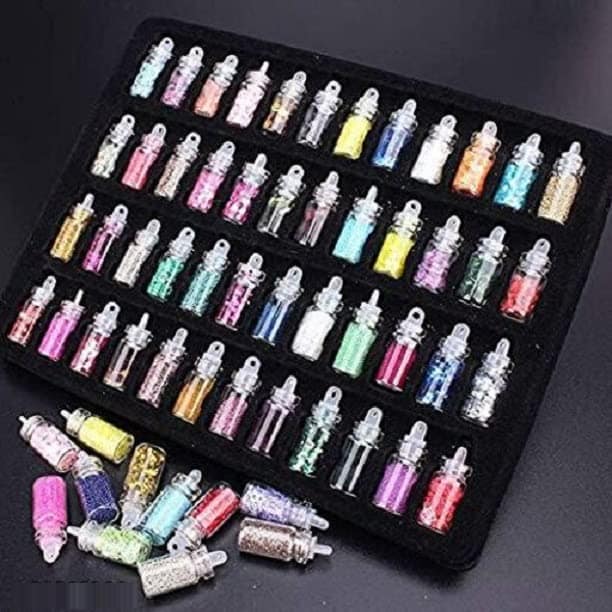 Elecsera Professional Nailart with 2 Glue 3D Nail Glitter (Multicolor) view 5