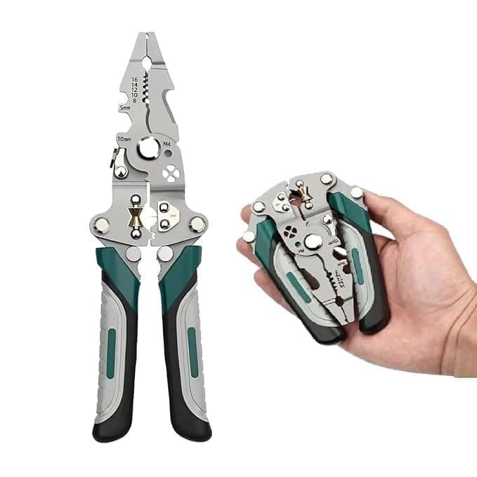 OG All in 1 Multifunction Stainless Steel Wire Stripper/Wire Crimping Tool, Wire Cutter, Wire Crimper, Cable Stripper, Wiring Tools and Multi-Function Hand Tool, Green