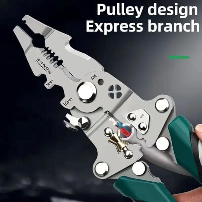 OG All in 1 Multifunction Stainless Steel Wire Stripper/Wire Crimping Tool, Wire Cutter, Wire Crimper, Cable Stripper, Wiring Tools and Multi-Function Hand Tool, Green view 3