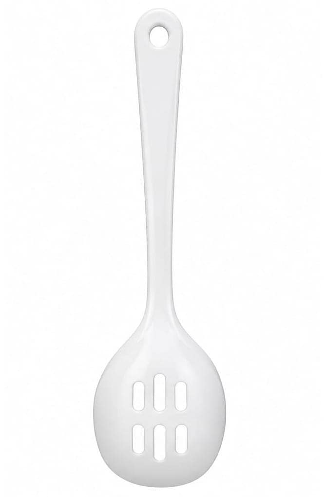 Milton Melamine Premium White Long Slotted Perforated Serving Spoon , 1 U view 2