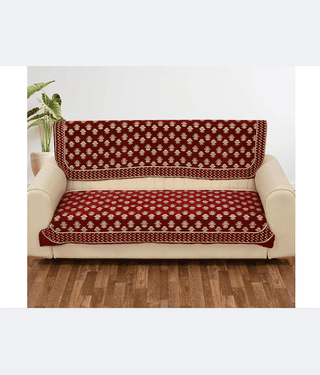 FURNISHING HUT 3 Seater Chenille Sofa Cover ( Pack of 1 )