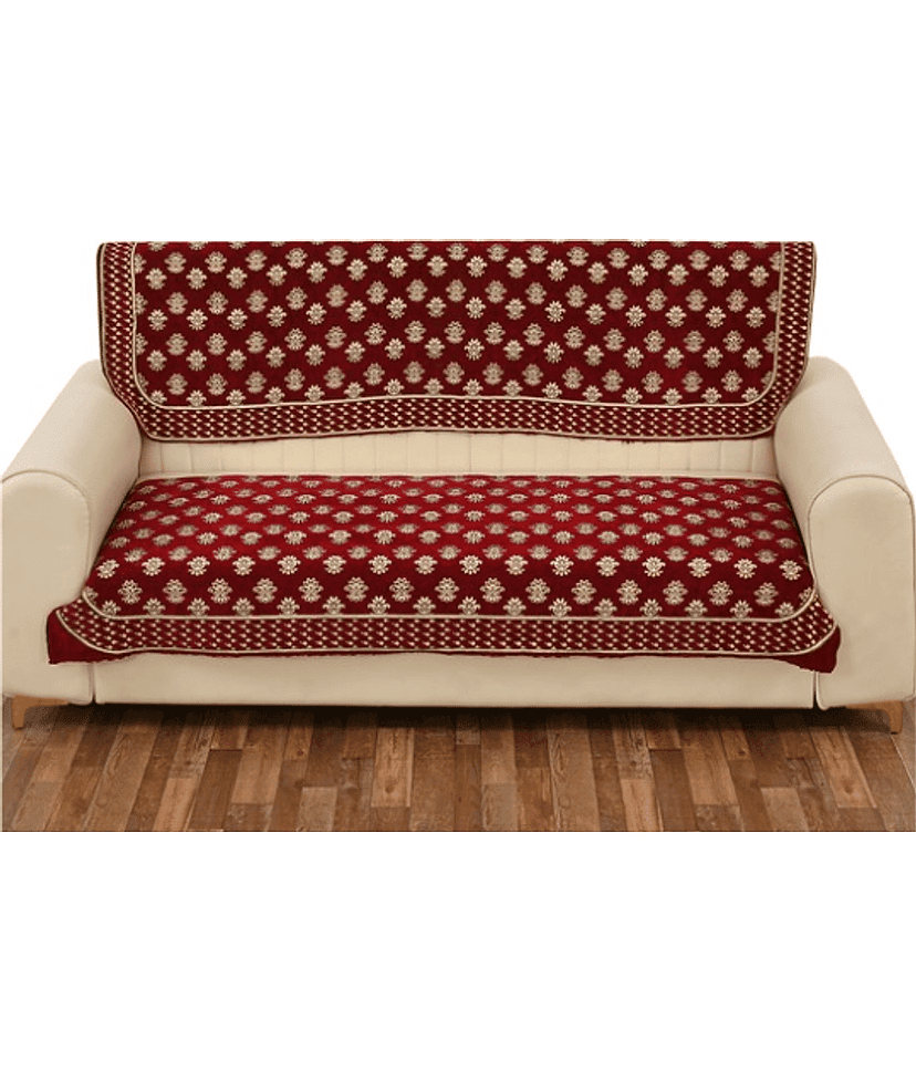FURNISHING HUT 3 Seater Chenille Sofa Cover ( Pack of 1 ) view 2