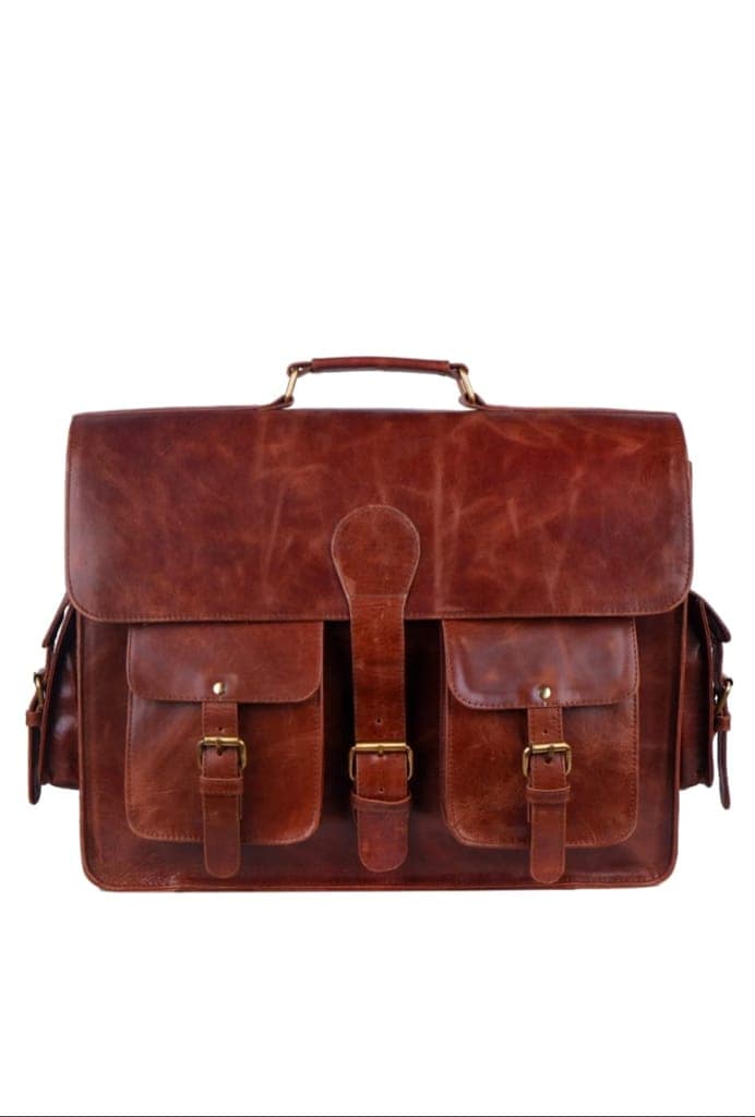 Ganpati Enterprise Handcrafted Leather Laptop Messenger Bag for Office view 5