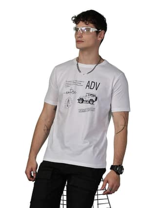 Cotton White Adventure T-Shirt