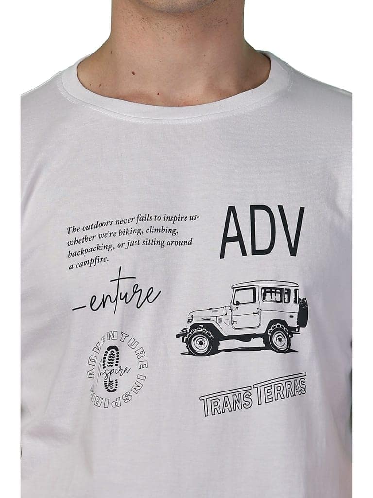 Cotton White Adventure T-Shirt view 7