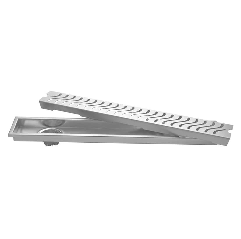 Wave (36 x 4 Inches) 304 Grade Brushed Shower Drain Channel Floor Drain