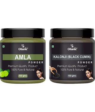 Oilanic 100% Pure Amla Powder & Kalonji Powder For Skin Hair Mask 200 g Pack of 2