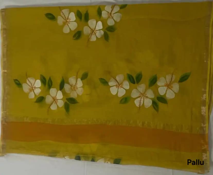 Lemon Yellow Kota Doria Silk Cotton Saree with Golden Woven Border view 4