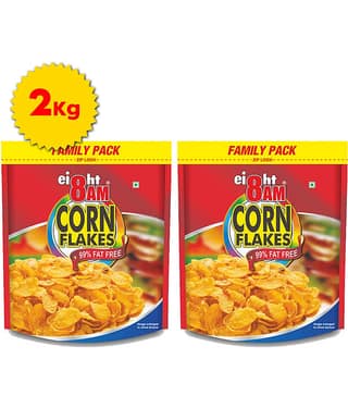 8AM Corn Flakes 1 kg Pack of 2