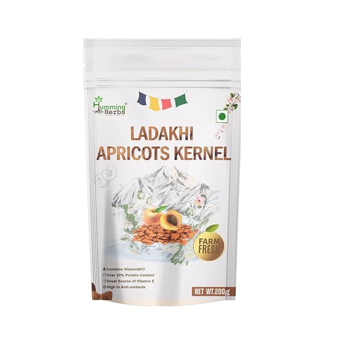 Humming Herbs Ladakhi Natural Apricot kernel Almond - Khumani Badam, 200 gm