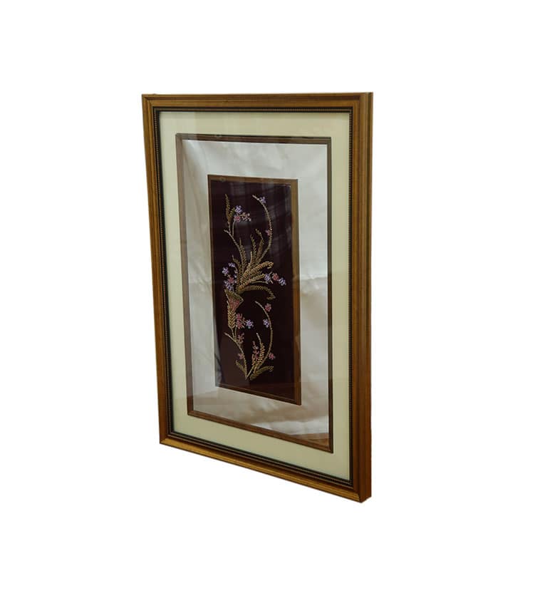 Handcrafted Zari Zardozi Velvet Floral Frame view 2