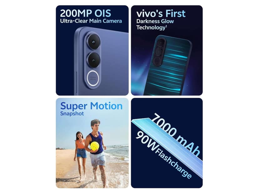 Vivo V70 FE 5G (8GB RAM, 256GB Storage)Smartphone 5G Connectivity, FHD+ Display, Fast Performance & Long Battery Life - Monsoon Blue view 4
