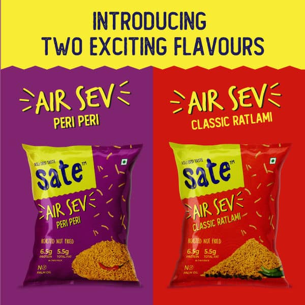 air sev combi pack (peri peri & classic ratlami)- 40g x 2 packs