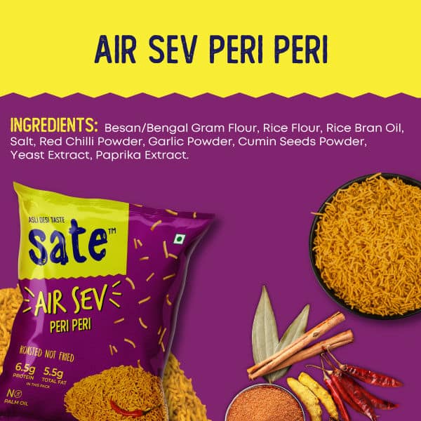 air sev combi pack (peri peri & classic ratlami)- 40g x 2 packs view 2