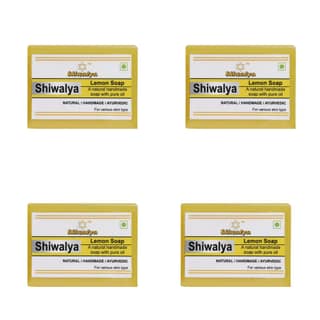 SHIWALYA Natural Lemon Soap || Handmade Bathing Soap || Herbal Soft & Radiant Skin || Suitable for All Skin Types (Pack of 4)