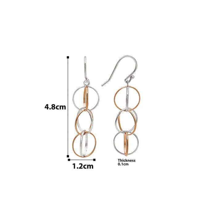 18k Rose Gold Plated Two Tone Silver Eternal Earrings view 4
