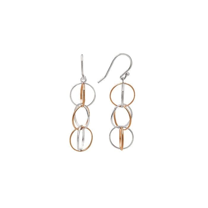 18k Rose Gold Plated Two Tone Silver Eternal Earrings view 5